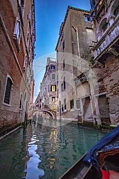 Gondola Boat In Venice Canal View