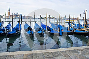 Gondola Boats on grand canal venice italy