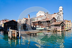 Gondola boatyard in Venice