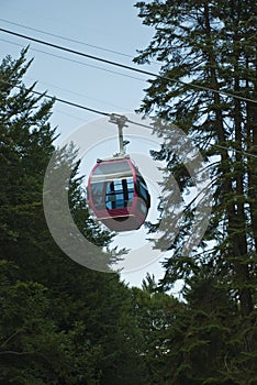 Gondola on cable at mountain