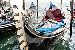 Gondola on the Canal Grande in Venice, Italy.
