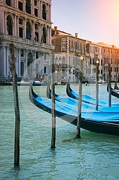 Gondola on canal in Venice, Italy