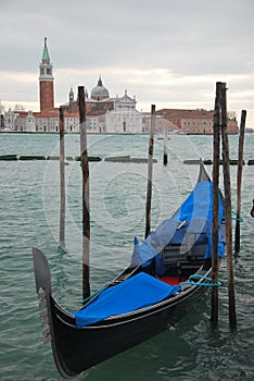 Gondola in channel in Venice