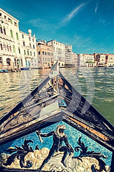 Gondola cruise on Grand Canal in Venice, Italy