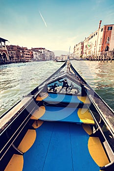 Gondola cruise on Grand Canal in Venice, Italy