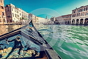 Gondola cruise on Grand Canal in Venice, Italy