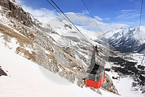Gondola at Elbrus mountain. Russian Federation