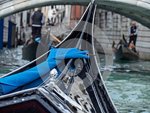 Gondola front detail in Venice, Italy