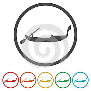 Gondola icons set - Vector Illustration