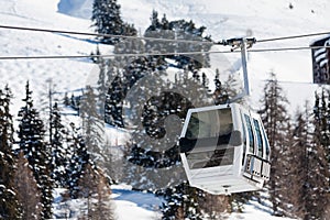 Gondola lift on ski resort