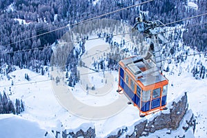 Gondola lift on ski resort