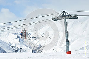 The gondola lift to the ski resort