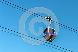 Gondola of Ngong Ping 360 cable car above Lantau Island in Hong Kong photo
