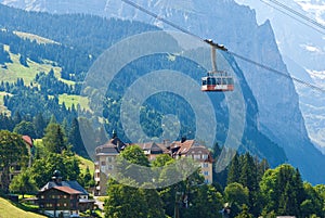 Gondola over wengen, switzerland