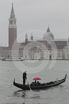 Gondola in the Rain, Venice, Italy