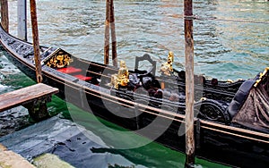 Gondola Ride in Venice. Gondoliers On the Grand Canal.