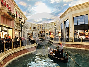 Gondola rides at the Venetian Resort hotel and casino.. Canal shoppes