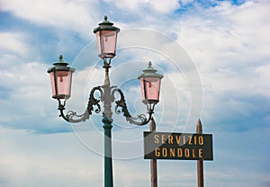 Gondola service sign, Venice, Italy photo