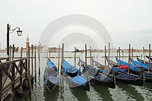 The gondola, typical boat of the city of Venice.