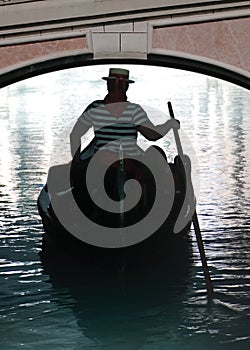 Gondola under bridge