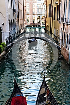 Gondola in Venice canal calle