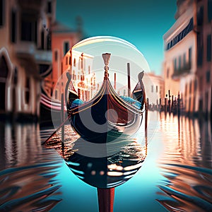 Gondola in Venice, Italy. 3D Rendering.