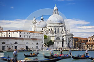 Gondolas on Canal Grande with Basilica di Santa Maria della Salute