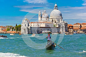 Gondolas on Canal Grande in Venice, Italy