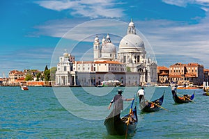 Gondolas on Canal Grande in Venice, Italy