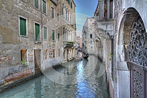 Gondolas in Grand canal ,venice,italy