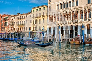 Gondolas at Grand Canal in Venice, Italy