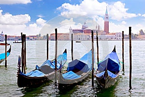 Gondolas near Doge's Palace, Venice