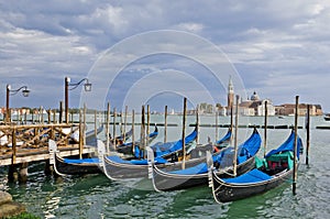 Gondolas near Piazza San Marco in Venice