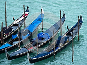 Gondolas near Saint Mark Square, Venice, Italy