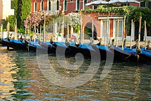 Gondolas parked