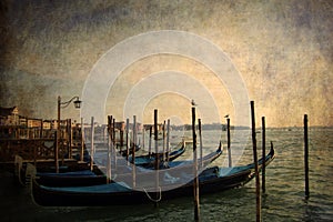 Gondolas parking - Venice, Italy