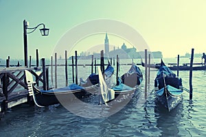 Gondolas, Saint Mark square,Venezia, Italy