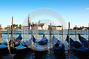 Gondolas and San Giorgio Maggiore photo