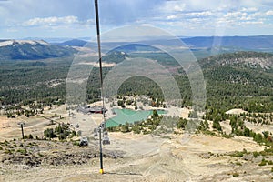 Gondolas to the top of Mammoth mountain in Mammoth Lakes, California