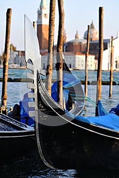 Gondolas in Venice. Italy.