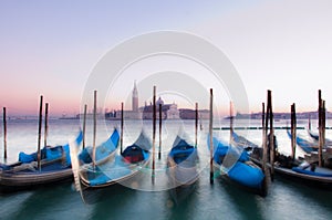 Gondolas in Venice, Italy.