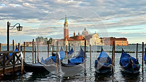 Gondolas in Venice.