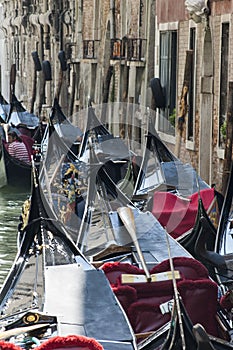 The gondolas in Venice