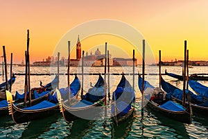 Gondolas in Venice photo