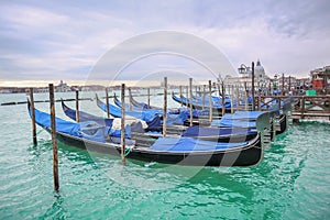 Gondolas with view of Santa Maria della Salute