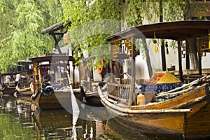 Gondolas in Zhouzhuang China