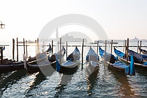 Gondole, typical Venecian boat in Venice, Italy