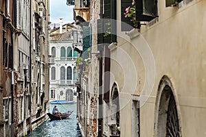 Gondolier Floating on a Gondola