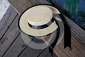 Gondolier Hat on Bench
