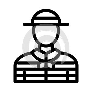 Gondolier Human Icon Vector Outline Illustration